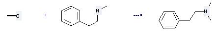 Benzeneethanamine,N-methyl- can react with formaldehyde to get dimethyl-phenethyl-amine. 